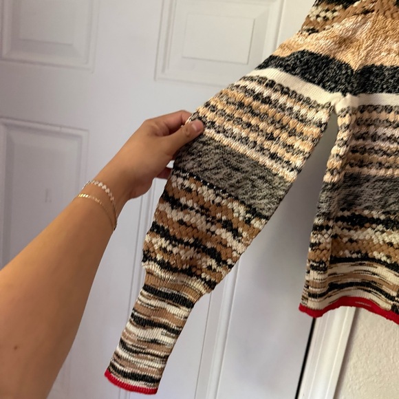 VERONICA BEARD multicolor chunky merino wool knit button up cardigan top sweater - Picture 3 of 6